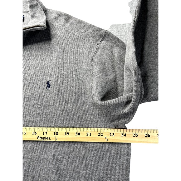 Polo by Ralph Lauren Men's long sleeve 1/4 zip collared gray sweater size Large - Picture 6 of 8